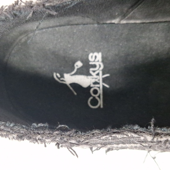 Corky’s Women’s Black Distressed Grunge Slip-On Streetwear Sneakers Size 10 - Picture 10 of 11